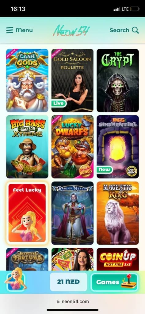 Neon54 games list