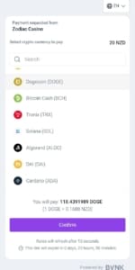 zodiac deposit