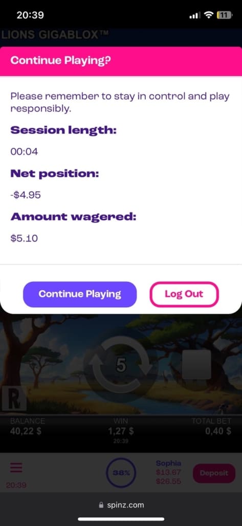 spinz casino games