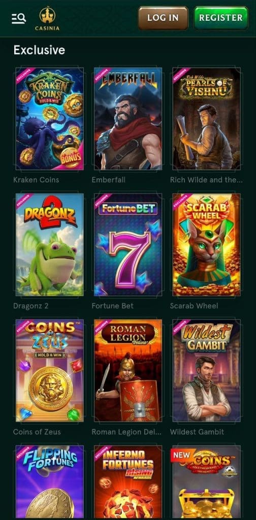 casinia screen