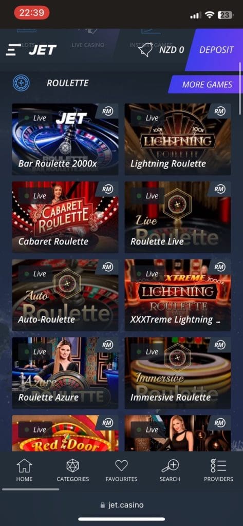 Jet Casino Games