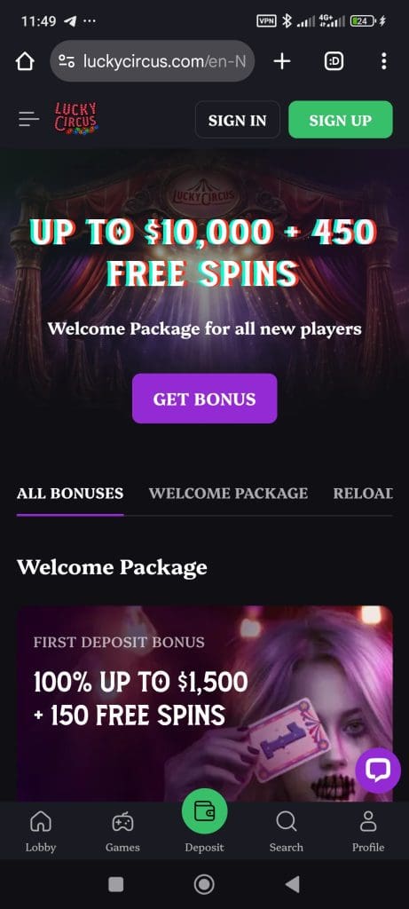 Lucky Circus Bonus