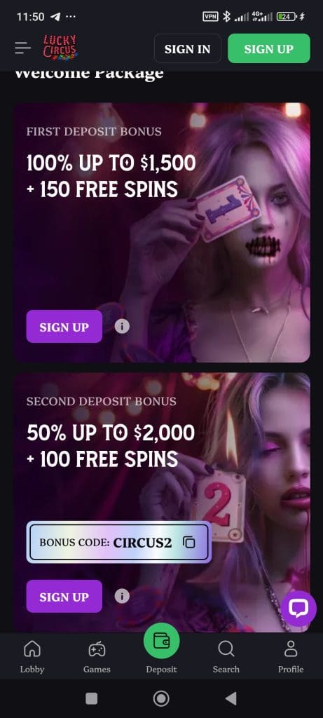 Lucky Circus Bonus