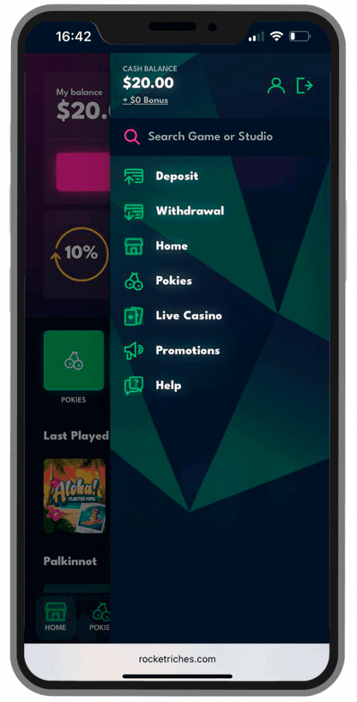 menu rocketriches