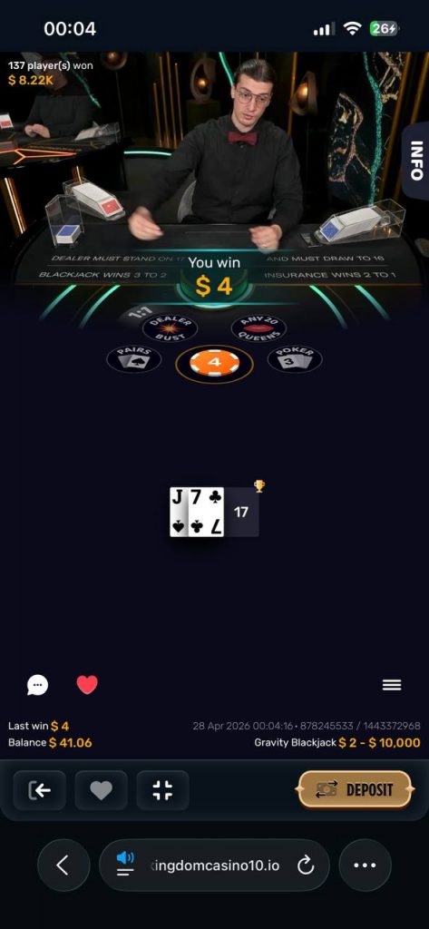 win 4NZD blackjack