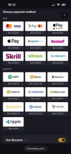 payment methods fortune play