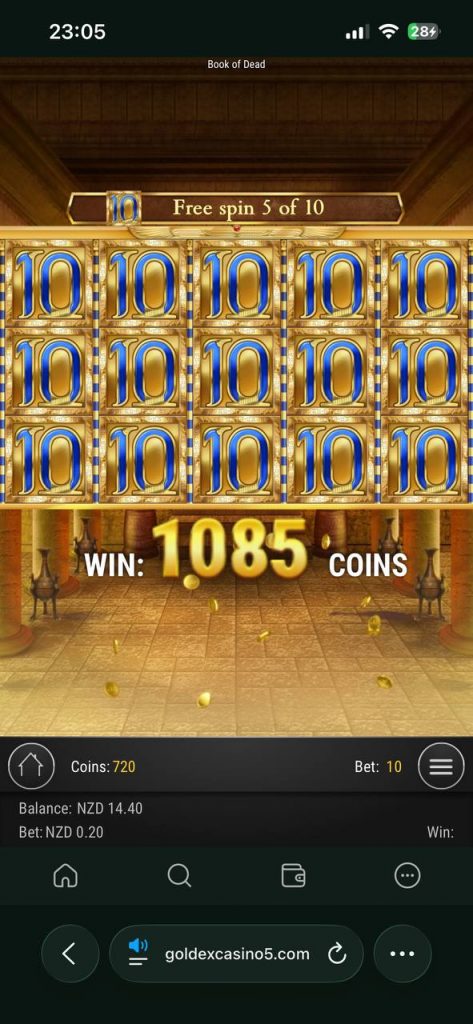 free spins round book of dead