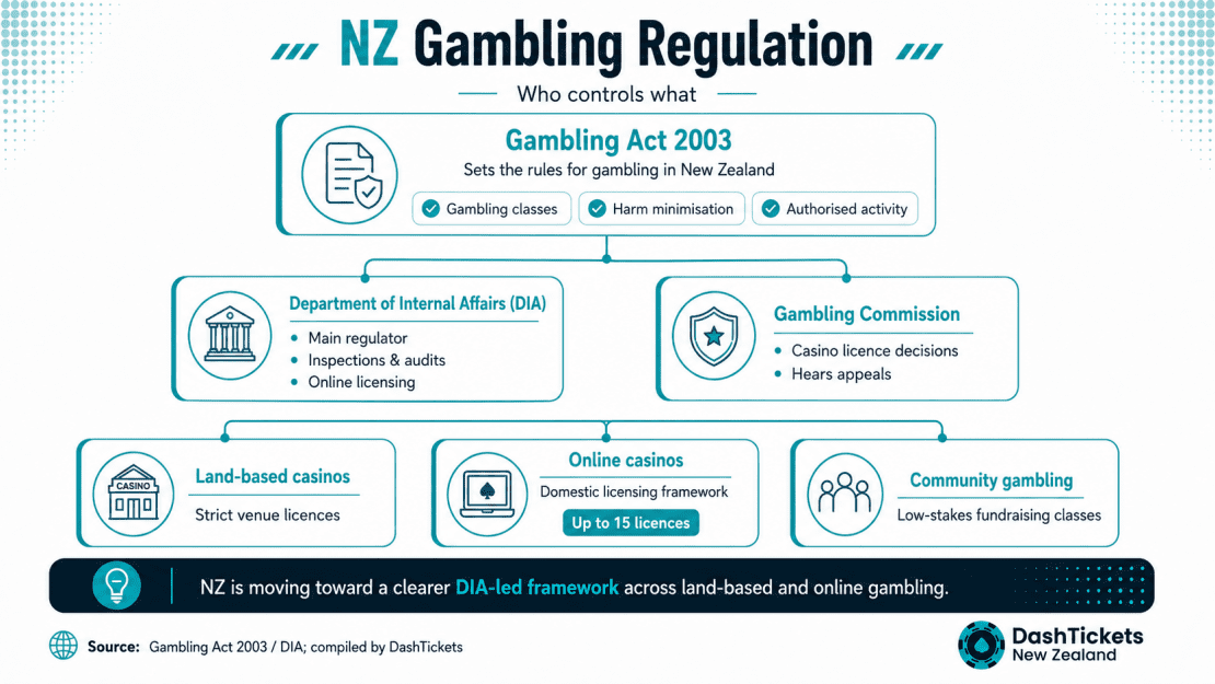nz gambling regulation who controls what