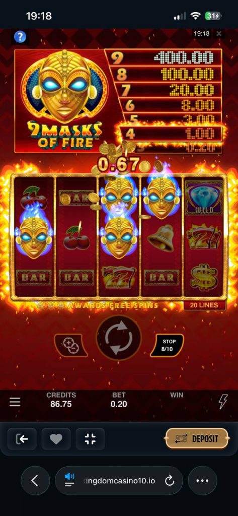 win 9 masks of fire