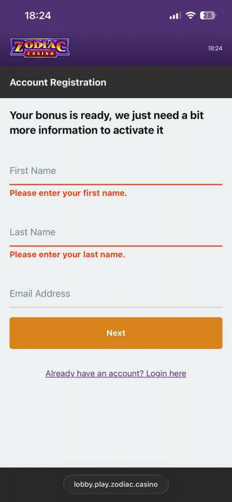 zodiac registration