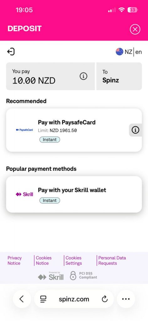 paysafe 10 deposit